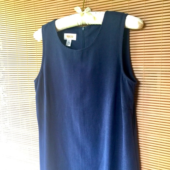 NWT. Talbots Petite Navy Linen Maxi Dress, size 4 - Picture 2 of 7